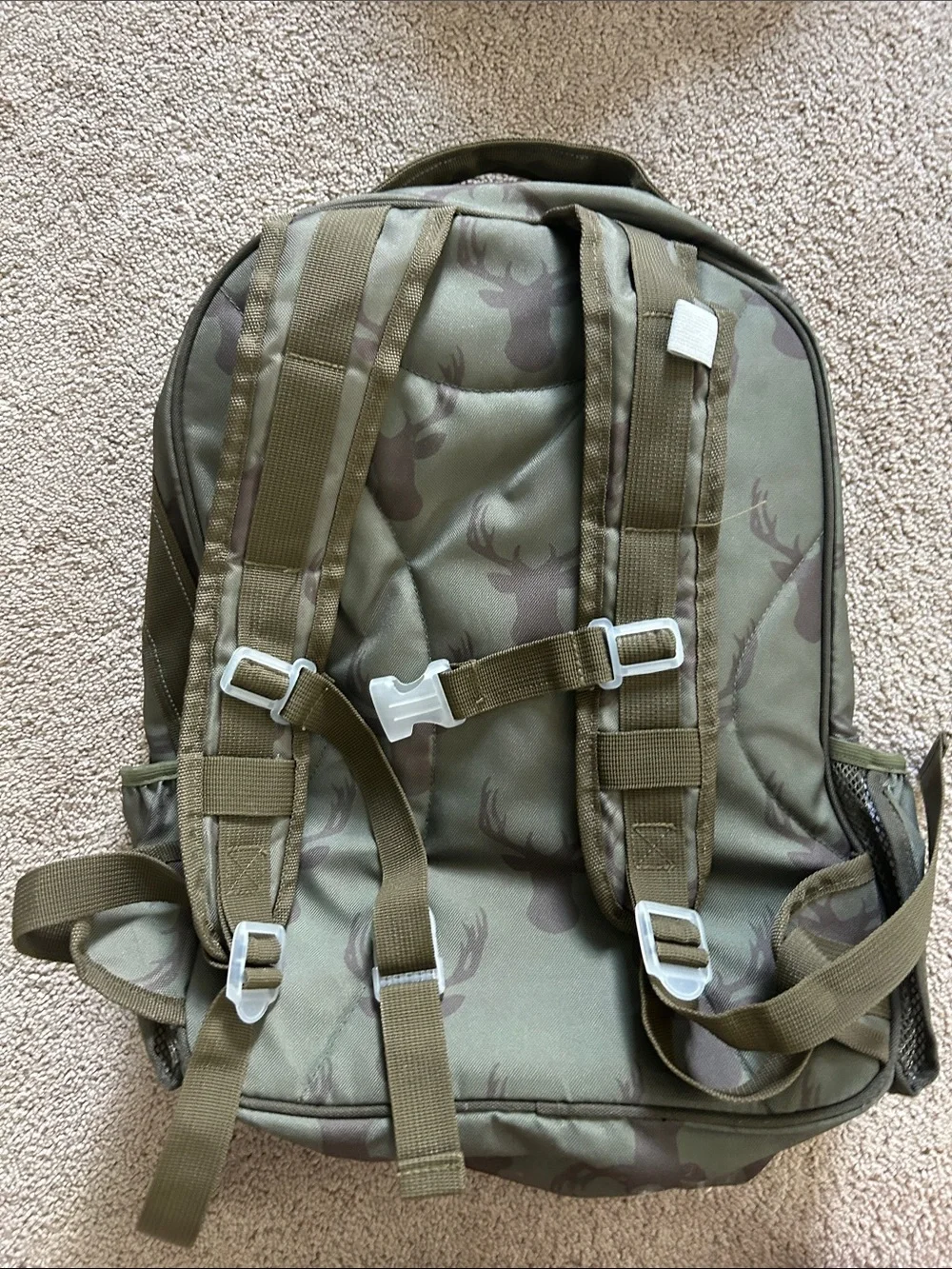 Sweet Honey Olive Green Deer-Print Kid’s Backpack & Lunch Bag Set